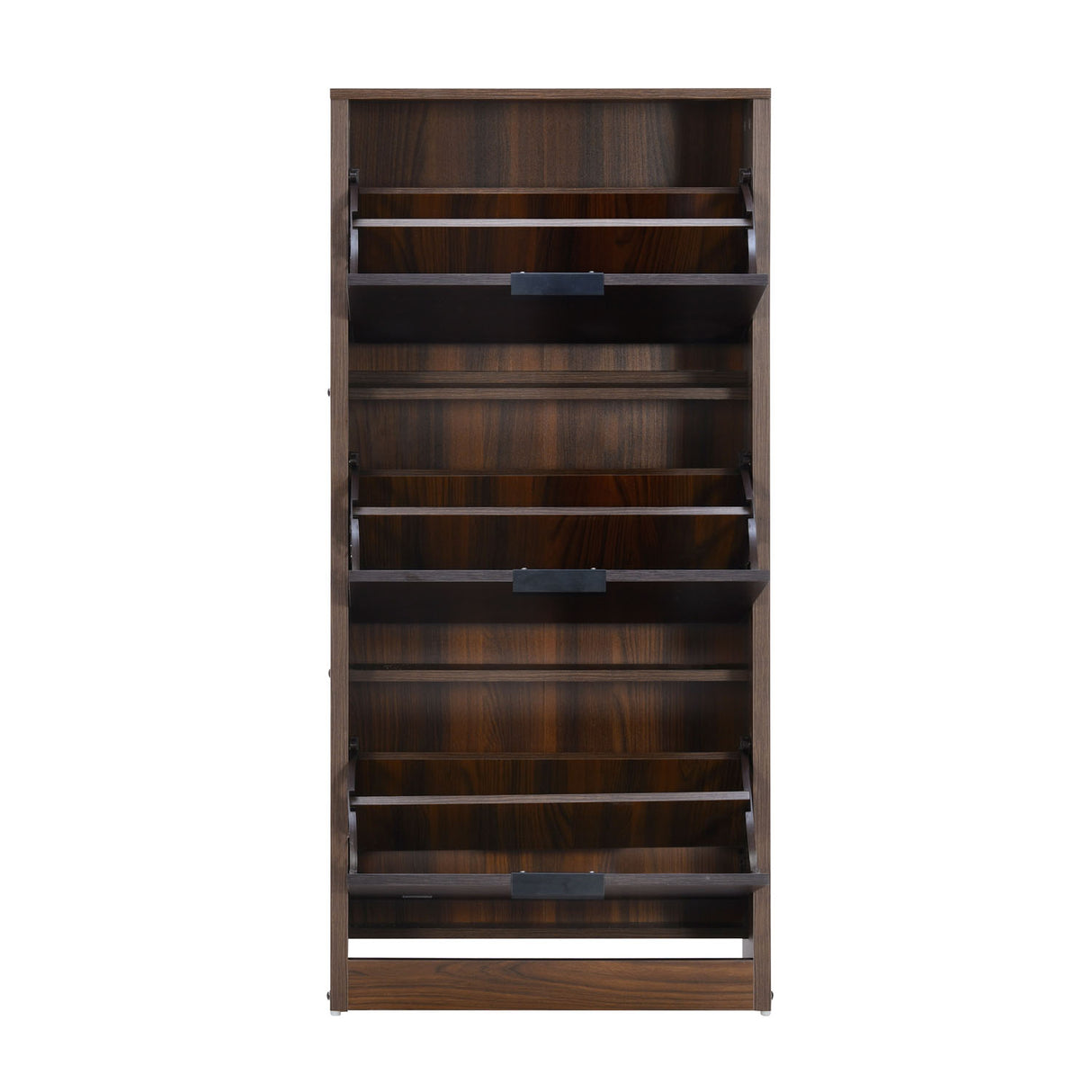 Florine 3 Tier Engineered Wood Shoe Cabinet (Walnut & Wenge)