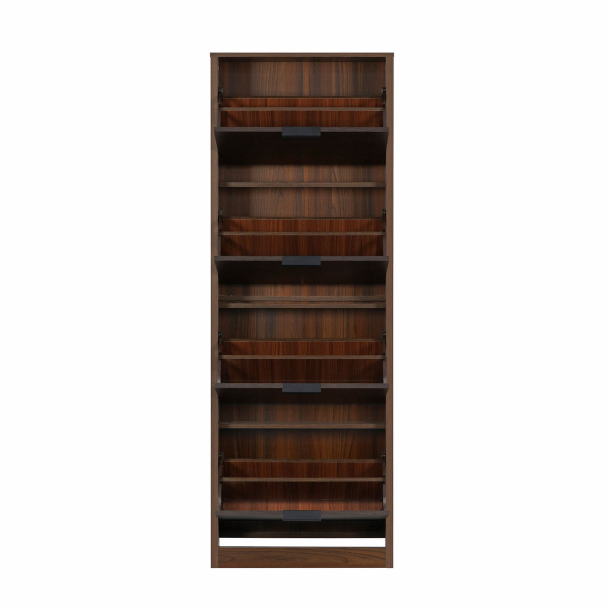 Florine Engineered Wood 4 Tier Shoe Rack (Walnut & Wenge)