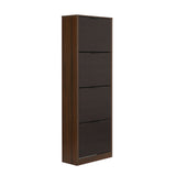 Florine Engineered Wood 4 Tier Shoe Rack (Walnut & Wenge)