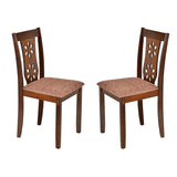 Sutlej Dining Chair with Cushion Set of 2 (Antique Cherry)