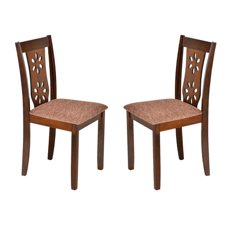 Sutlej Dining Chair with Cushion Set of 2 (Antique Cherry)