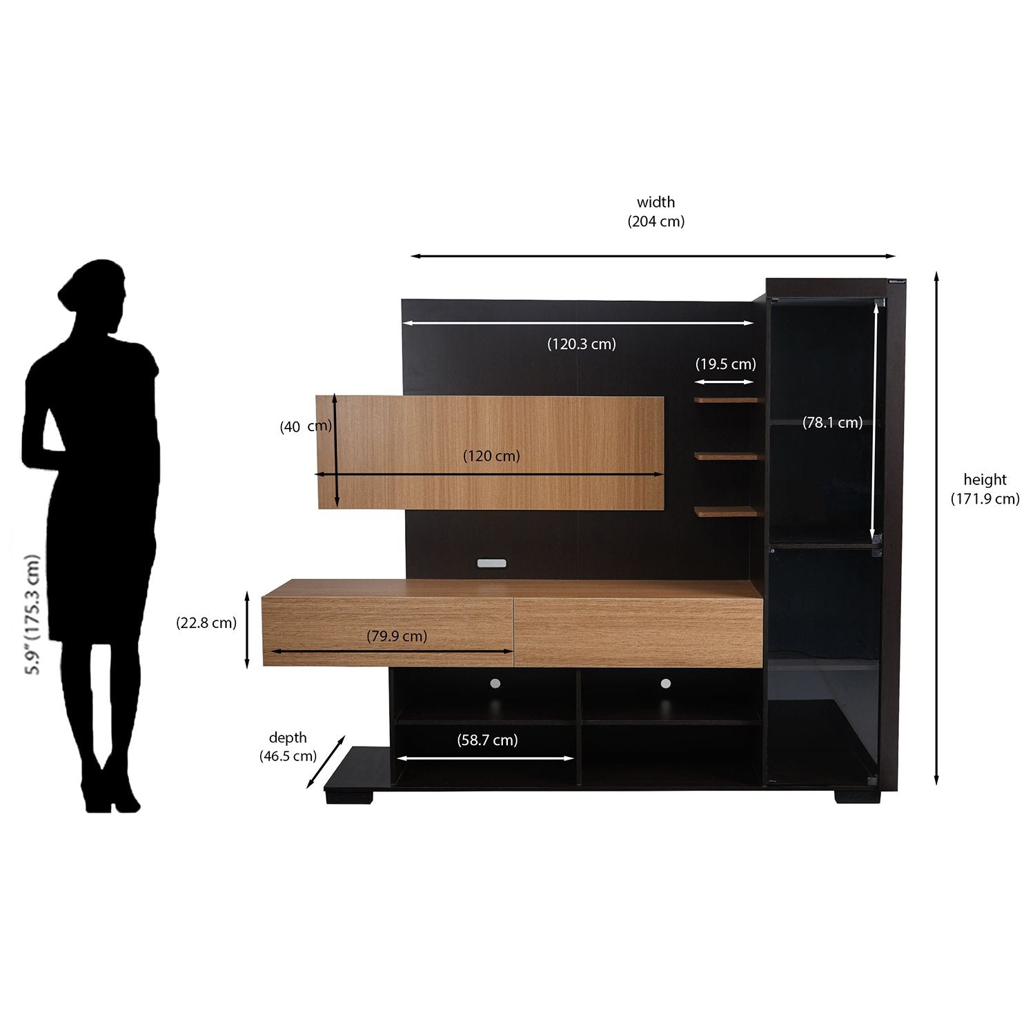 Greta Wall Unit (New Wenge/Urban Teak)