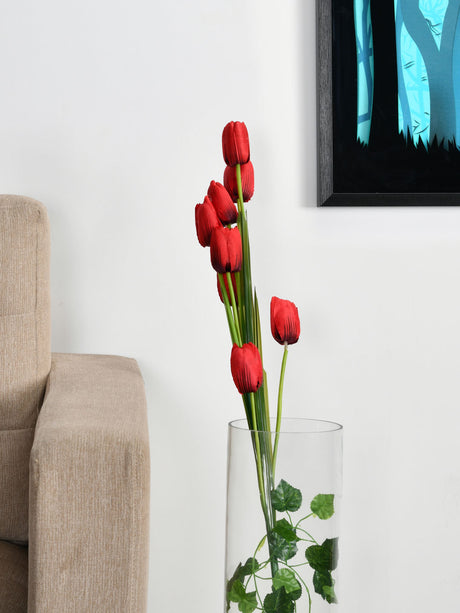 Tulip Artificial Flower Stick (Red)