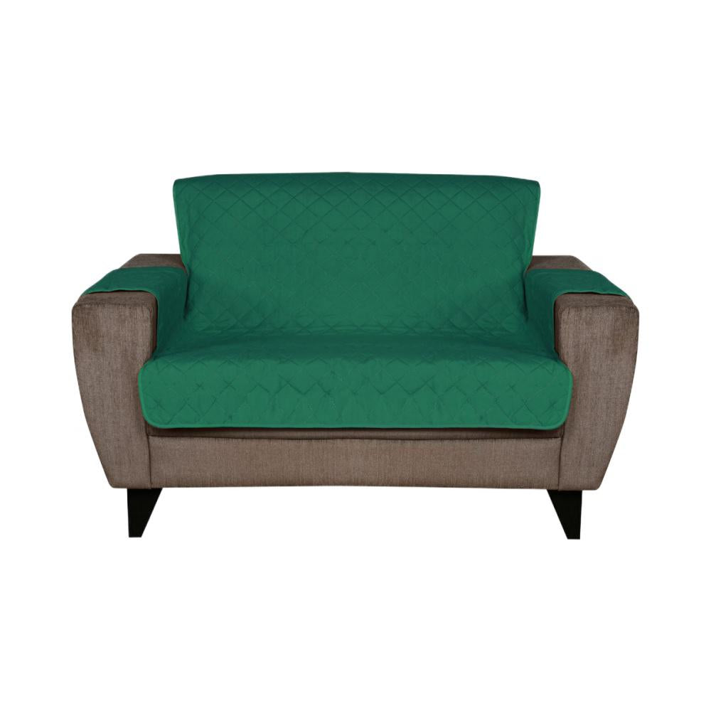 2 Seater Reversible Sofa Cover 179 cm x 223 cm (Emerald & Light Green)