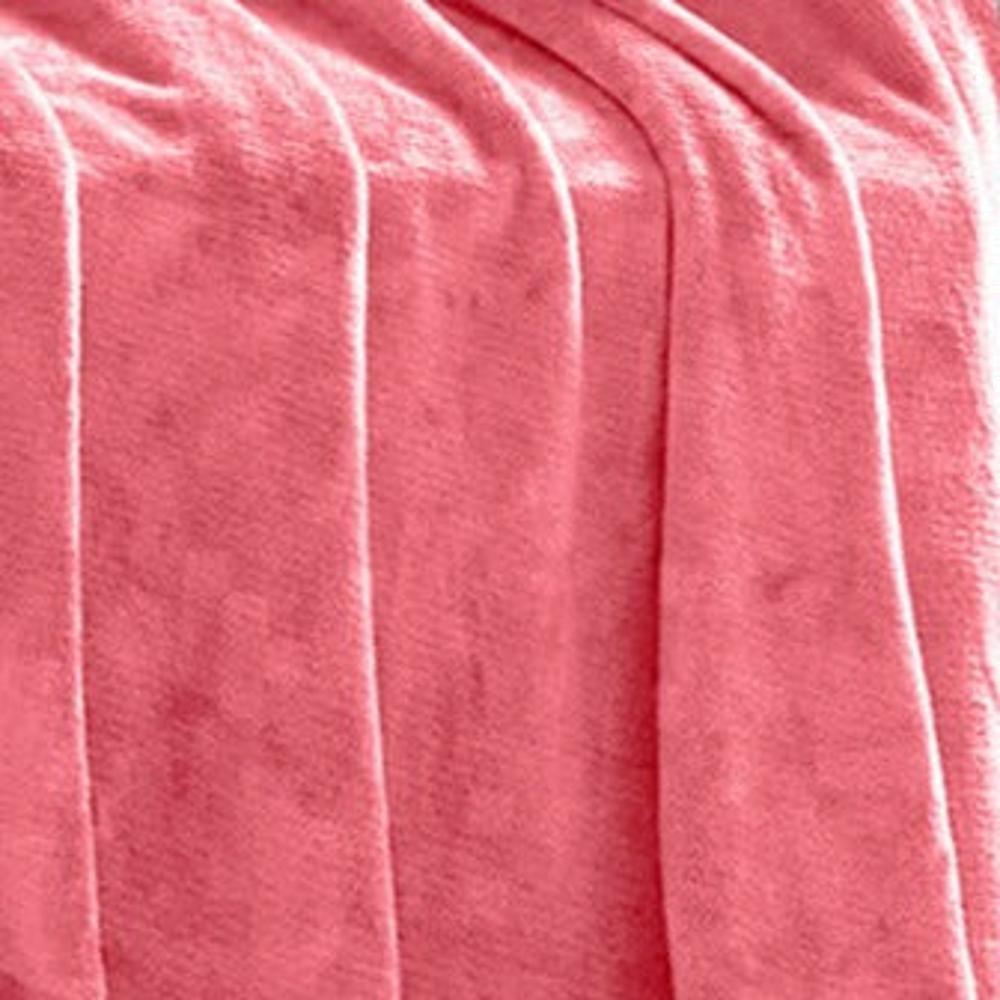 Arliss Solid Polyester Single Blanket (Coral)