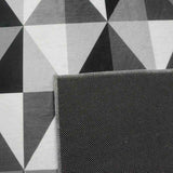 Geometric Polyester 3 x 5 Ft Machine Made Carpet (Black & White)