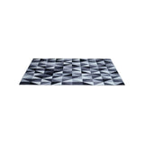 Geometric Polyester 3 x 5 Ft Machine Made Carpet (Black & White)