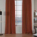 Grace Solids Opus 7 Ft Polyester Door Curtains Set Of 2 (Rust)