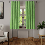 Veera Jacquard Floral 5 Ft Polyester Window Curtains Set of 2 (Green)