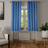 Visto Solid Blackout 5 Ft Polyester Window Curtains Set of 2 (Dark Blue)