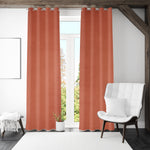 Visto Solid Blackout 9 Ft Polyester Long Door Curtains Set of 2 (Rust)