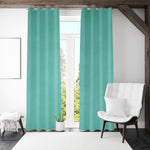 Visto Solid Blackout 9 Ft Polyester Long Door Curtains Set of 2 (Seagreen)