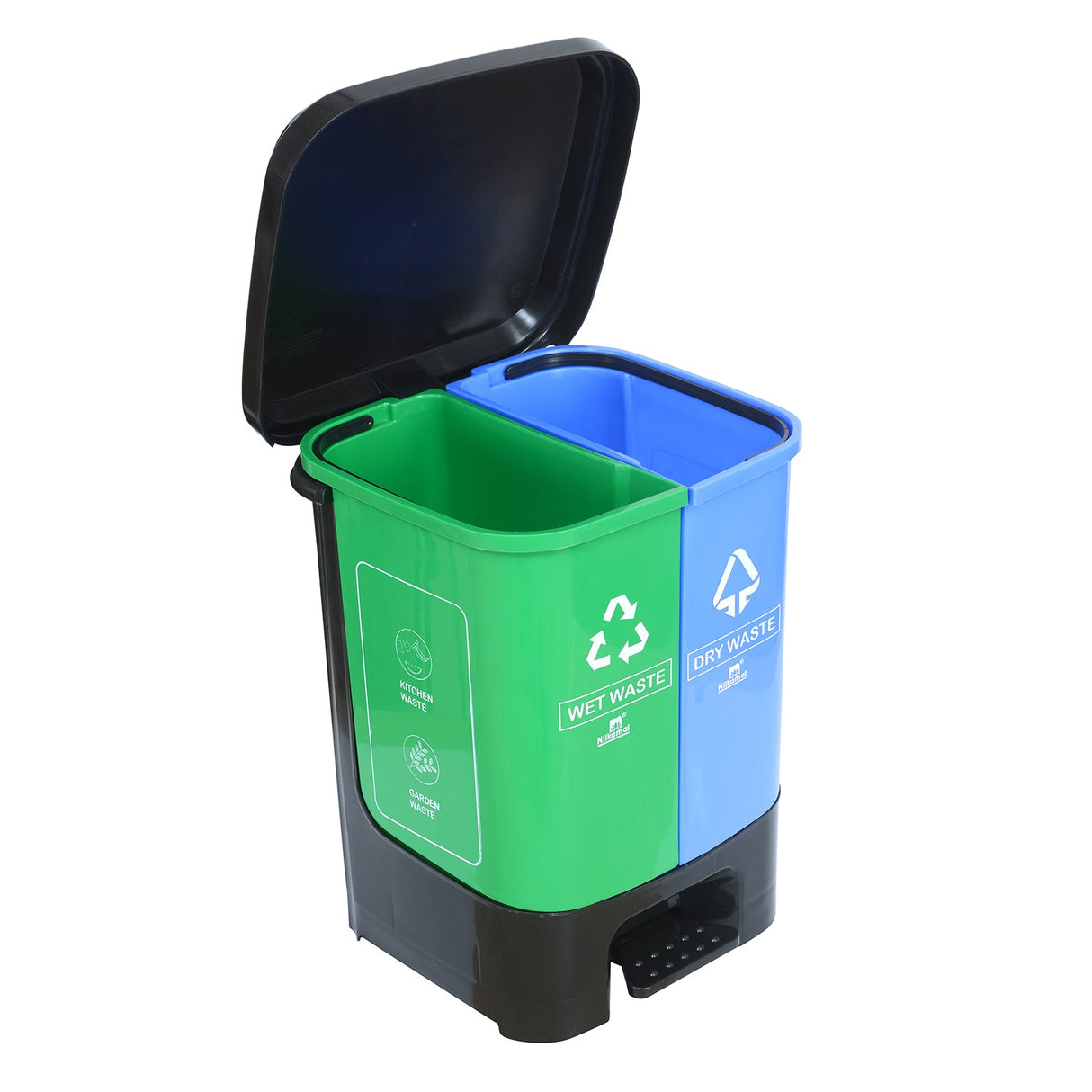 Twin Dustbin 10 Liter Each Blue & Green