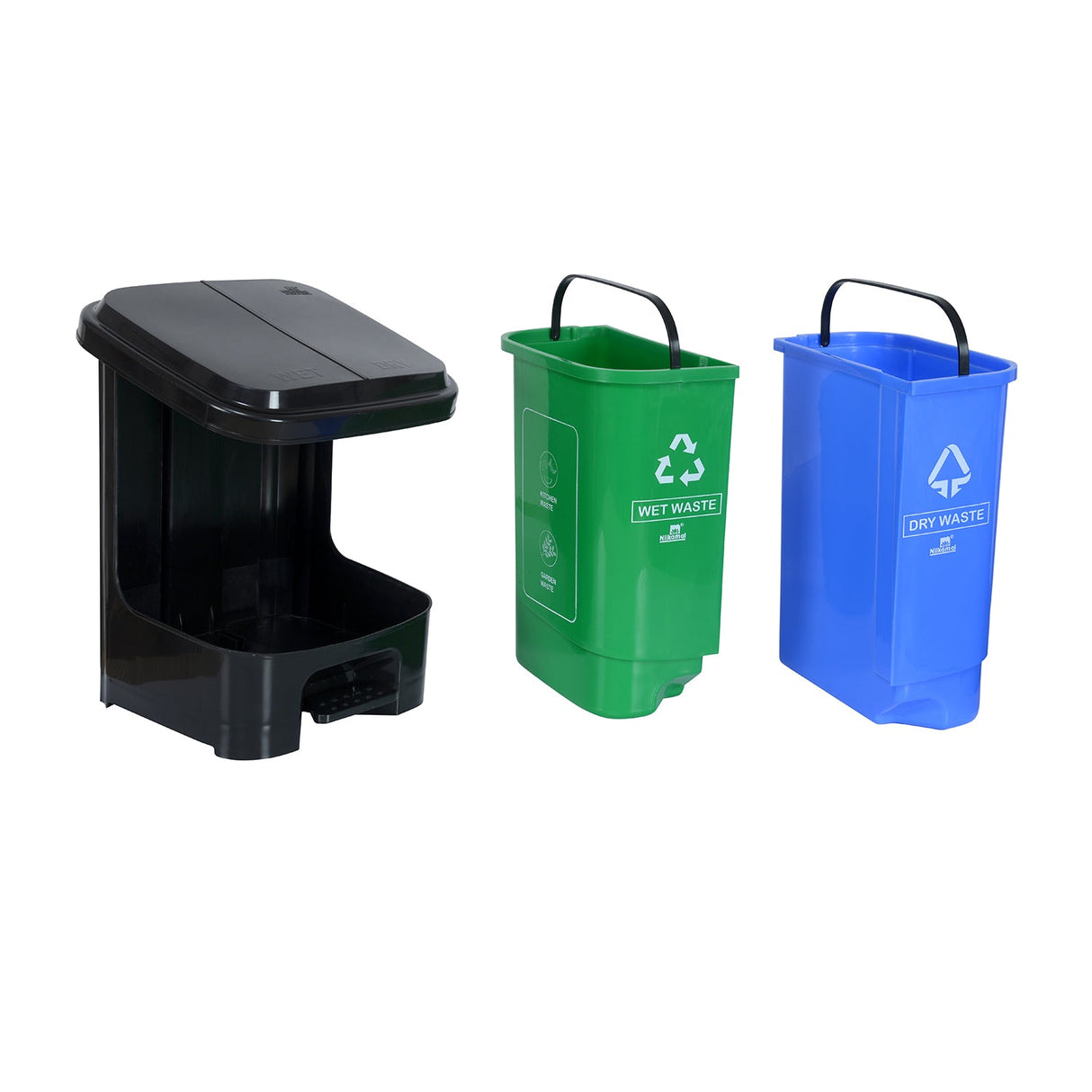 Twin Dustbin 10 Liter Each Blue & Green