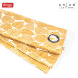 Arias by Lara Dutta Luxuria Jacquard Leaf 7 Ft Polyester Door Curtain Set of 2 (Mustard)