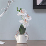 Orchid Teapot Potted Plant (White)