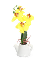 Orchid Teapot Potted Plant (Yellow)