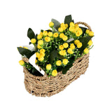 Rose Buds Basket Potted Plant (Yellow)