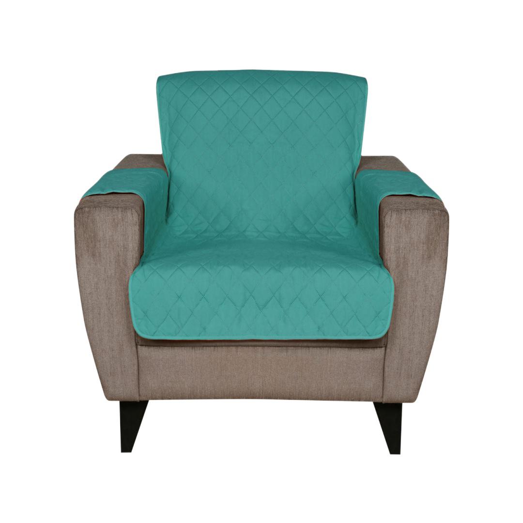 Reversible 1 Seater Sofa Cover 179 cm x 165 cm (Sea Green & Indigo)