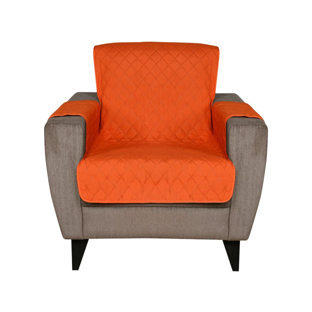 Reversible 1 Seater Sofa Cover 179 cm x 165 cm (Orange & Grey)