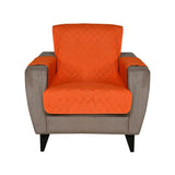 Reversible 1 Seater Sofa Cover 179 cm x 165 cm (Orange & Grey)