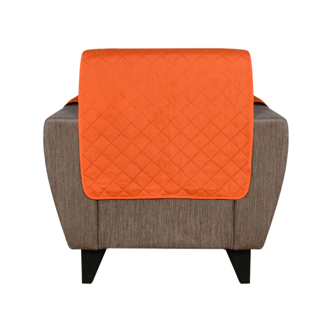 Reversible 1 Seater Sofa Cover 179 cm x 165 cm (Orange & Grey)