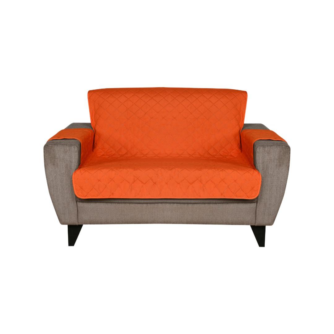 2 Seater Reversible Sofa Cover 179 cm x 223 cm (Orange & Grey)