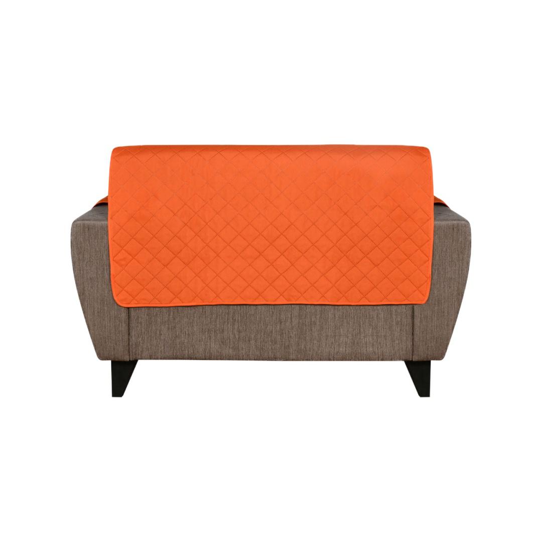 2 Seater Reversible Sofa Cover 179 cm x 223 cm (Orange & Grey)