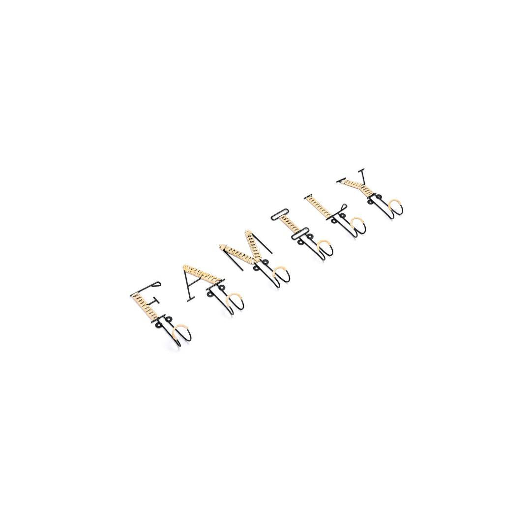 FAMILY Metal Wall Hooks Black & Brown