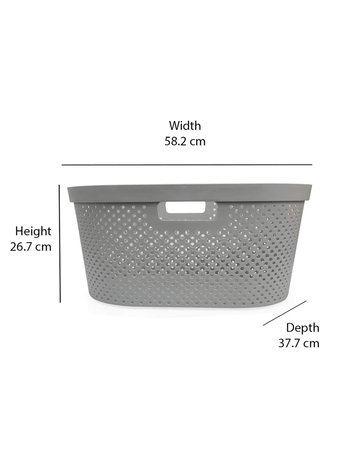 Oval 38 L Laundry Basket (Grey)