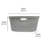 Oval 38 L Laundry Basket (Grey)