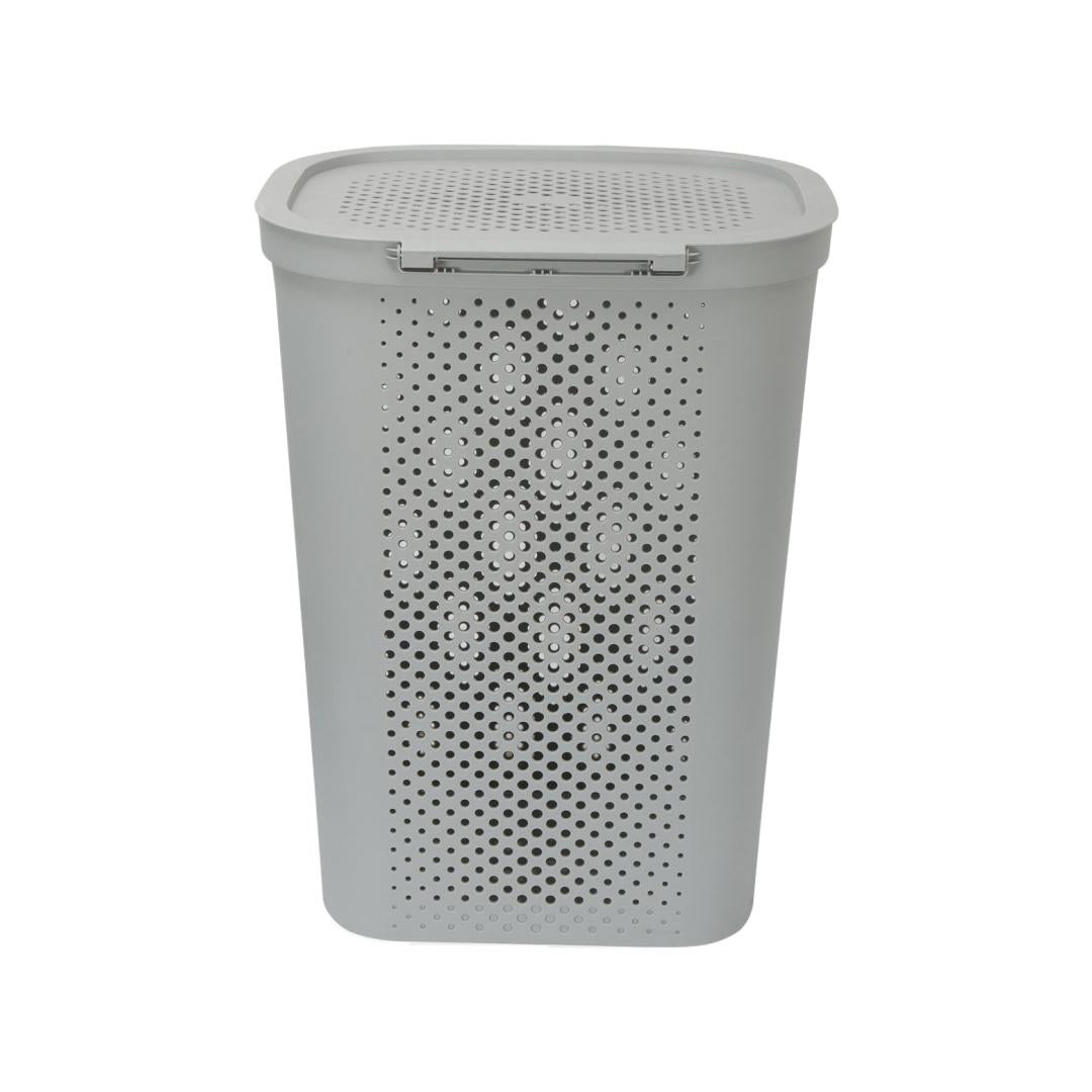 Rectangular 58 Litre Laundry Basket (Grey)