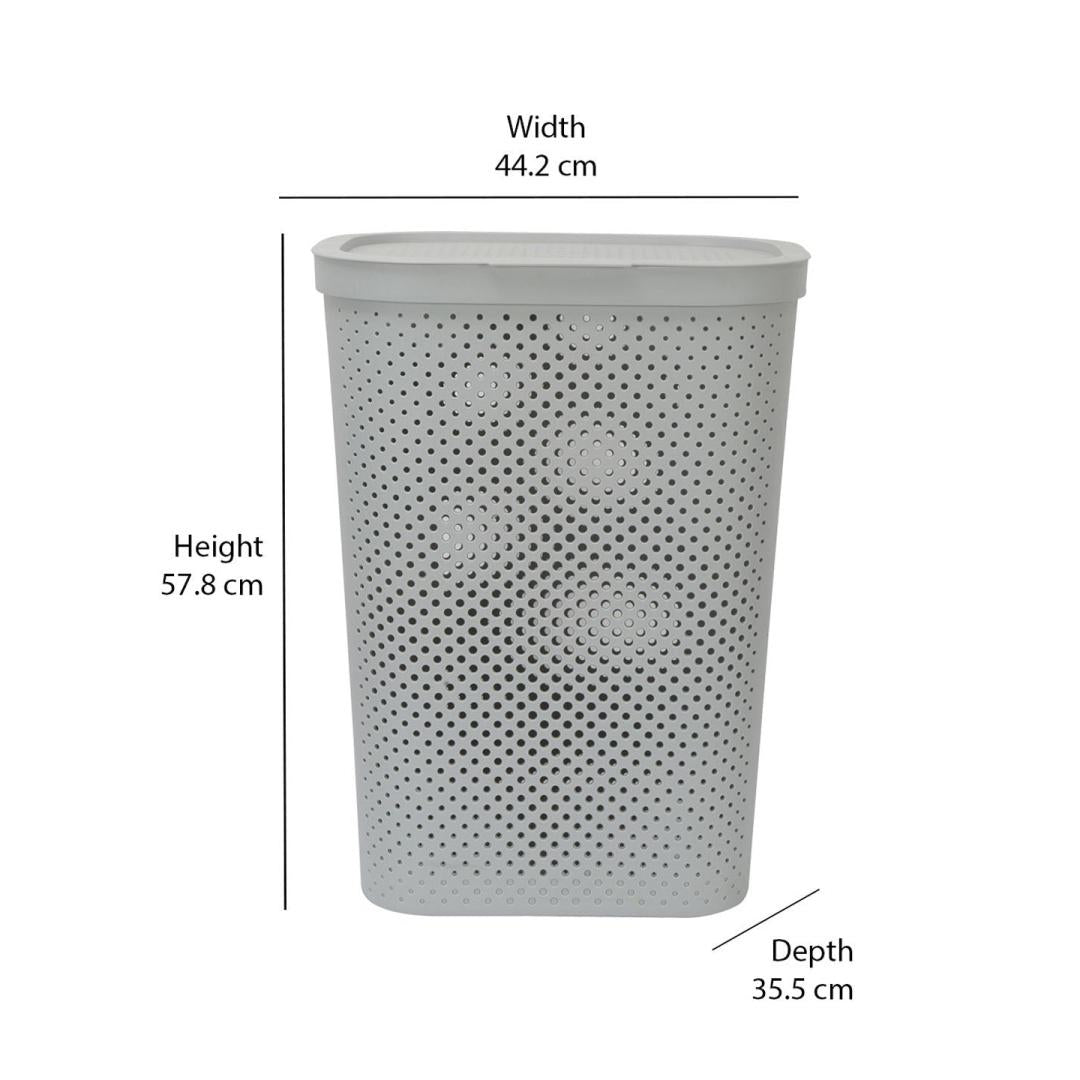 Rectangular 58 Litre Laundry Basket (Grey)