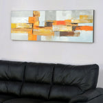 Embossed Abstract Geometric Painting (Mustard)