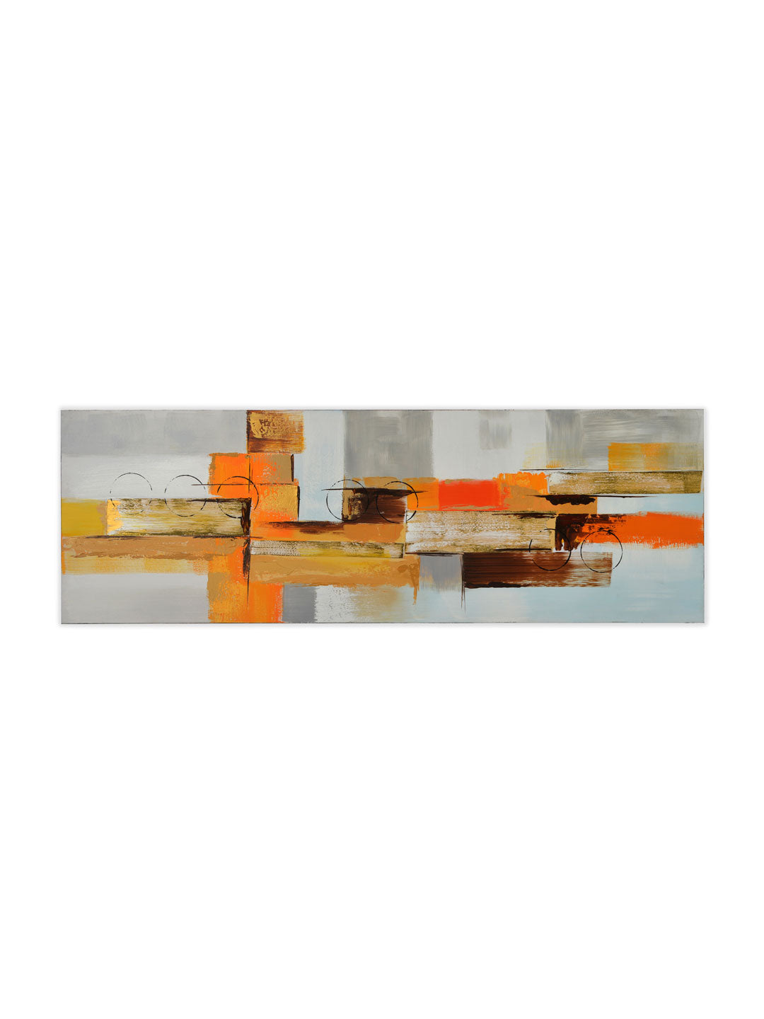 Embossed Abstract Geometric Painting (Mustard)