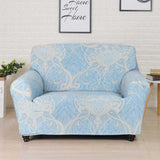 Damask Elegance Fitted 2 Seater Sofa Cover Seagreen & Multicolor