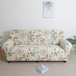 Floral Elegance Fitted 3 Seater Sofa Cover White & Multicolor