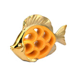 Fish Cutwork Decorative Ceramic Showpiece (Mustard)