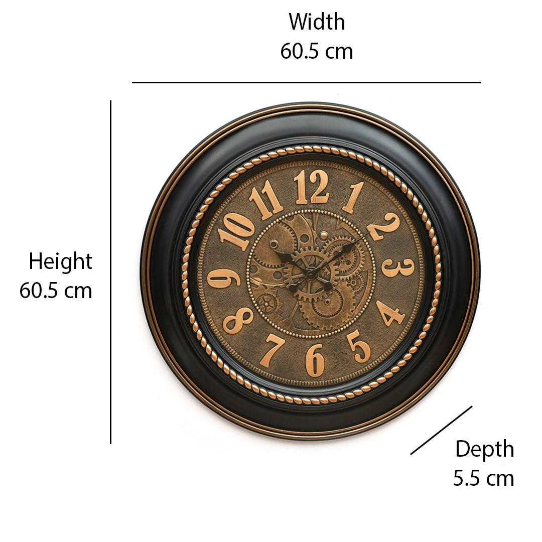 Gold Beads Antique Wall Clock (Black)