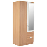 Indio 2 Door Wardrobe With Mirror (Teak & White)