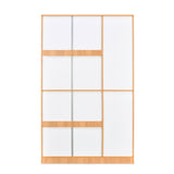 Indio 3 Door Wardrobe with Mirror (Teak & White)