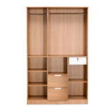 Indio 3 Door Wardrobe with Mirror (Teak & White)