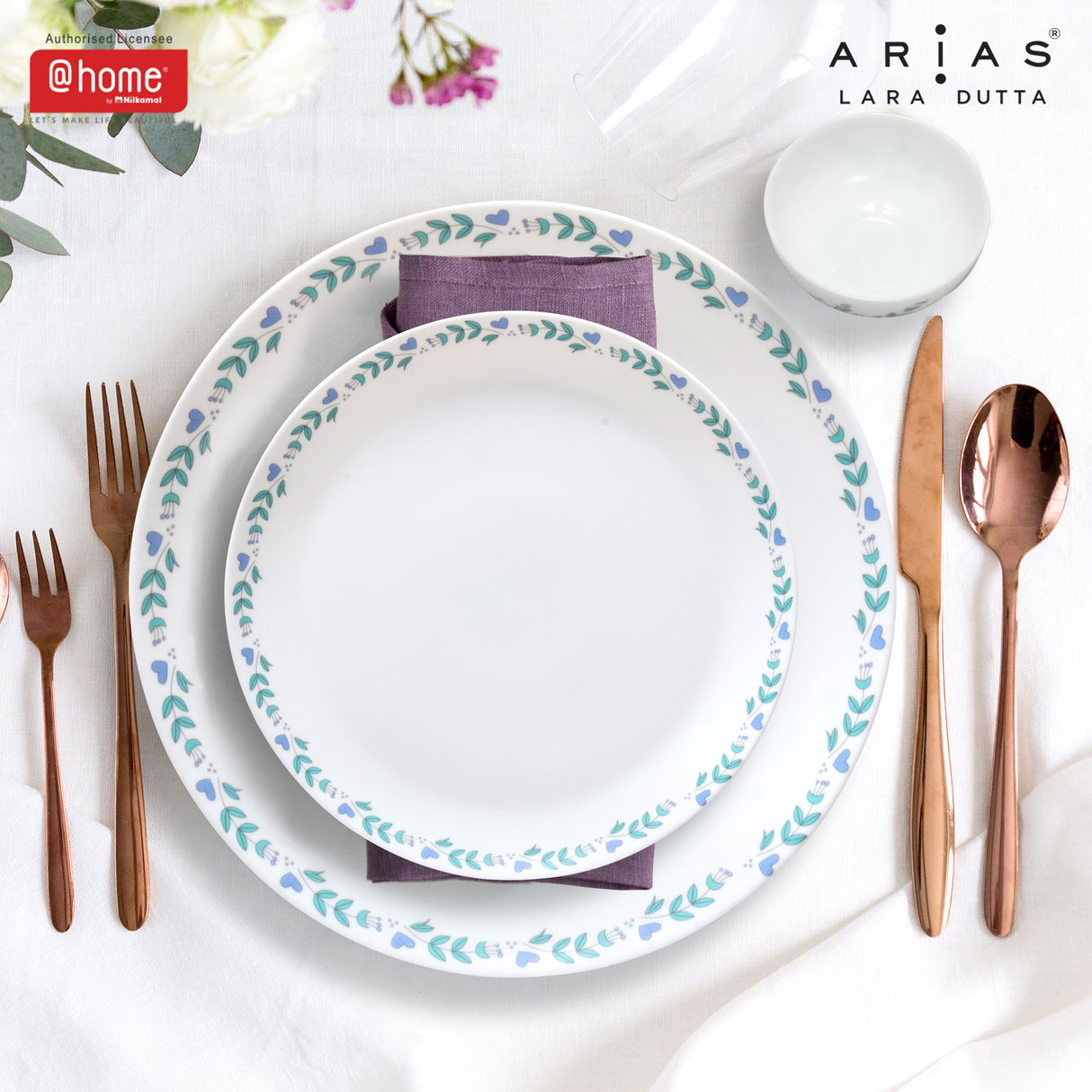 Arias by Lara Dutta Moon Morning Glory Dinner Set - 33 Pieces