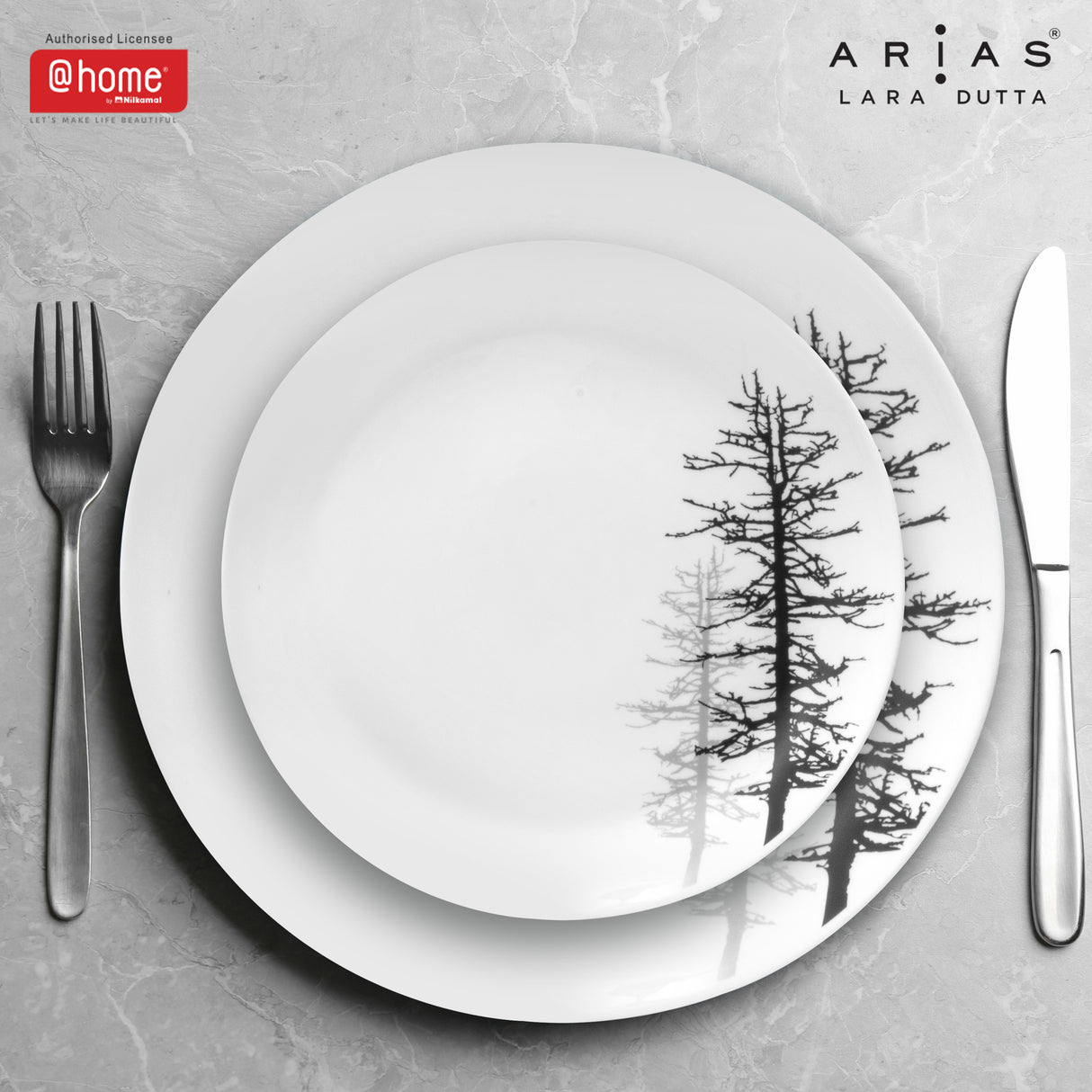 Arias by Lara Dutta Moon Winter Forest Dinner Set - 14 Pieces