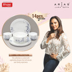 Arias by Lara Dutta Moon Blue Spring Dinner Set - 14 Pieces