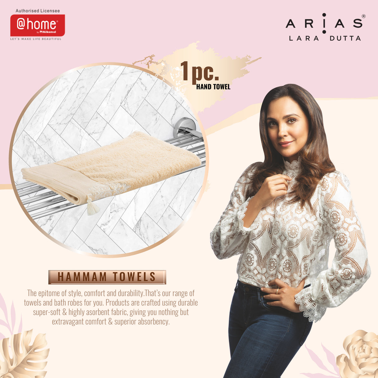 Arias by Lara Dutta Tassel Hand Towel (Sand Grey)