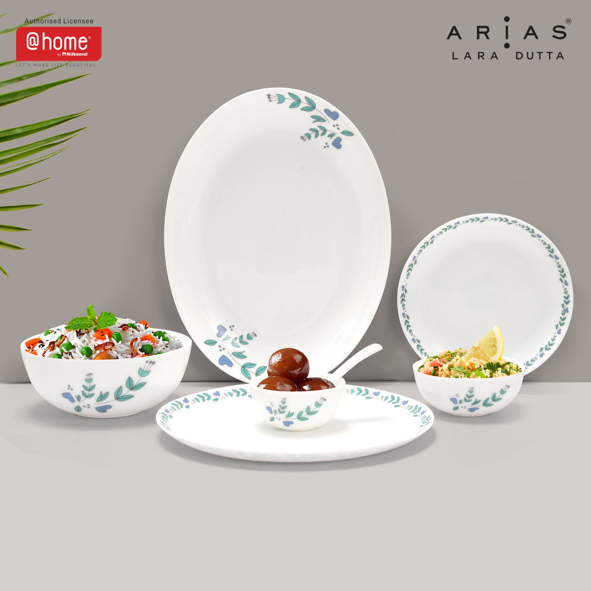 Arias by Lara Dutta Moon Morning Glory Dinner Set - 33 Pieces