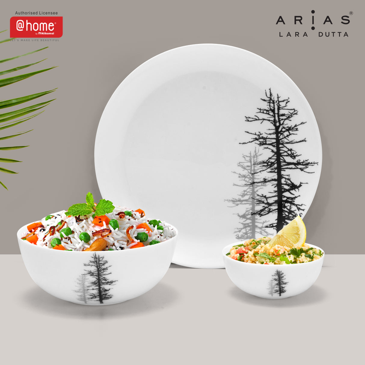 Arias by Lara Dutta Moon Winter Forest Dinner Set - 14 Pieces