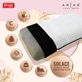 Arias by Lara Dutta Charcoal Plush Memory Foam Pillow (White)