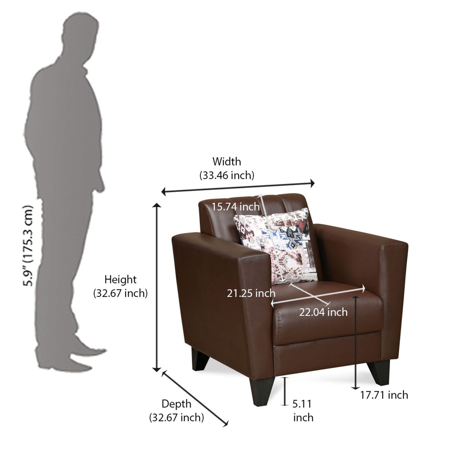 Joy 1 Seater Sofa (Brown)